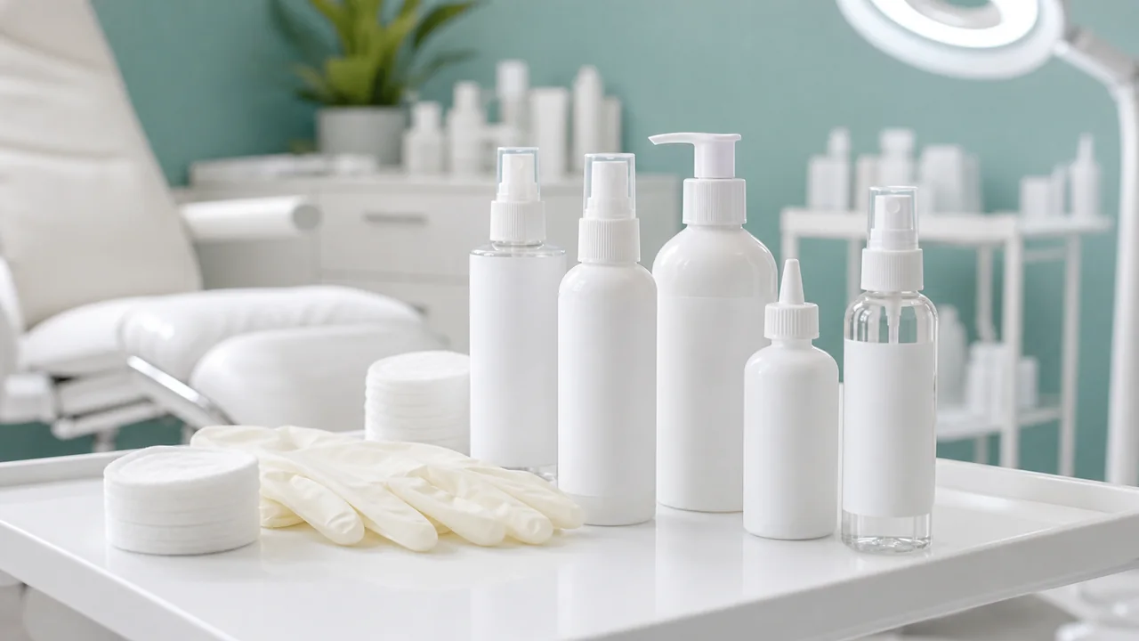 Флаконы кожных антисептиков для кабинета